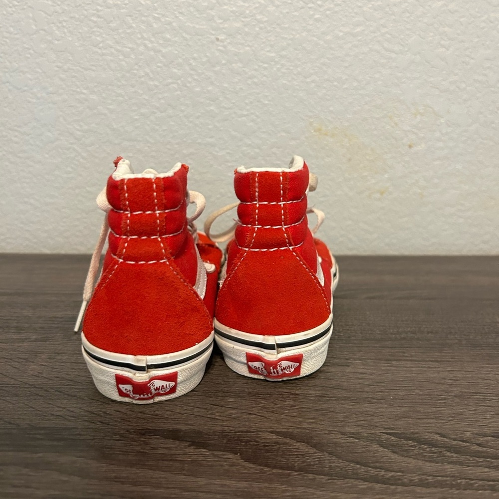 Vans Kids Red and White High-Top Sneakers - Picture 6 of 7